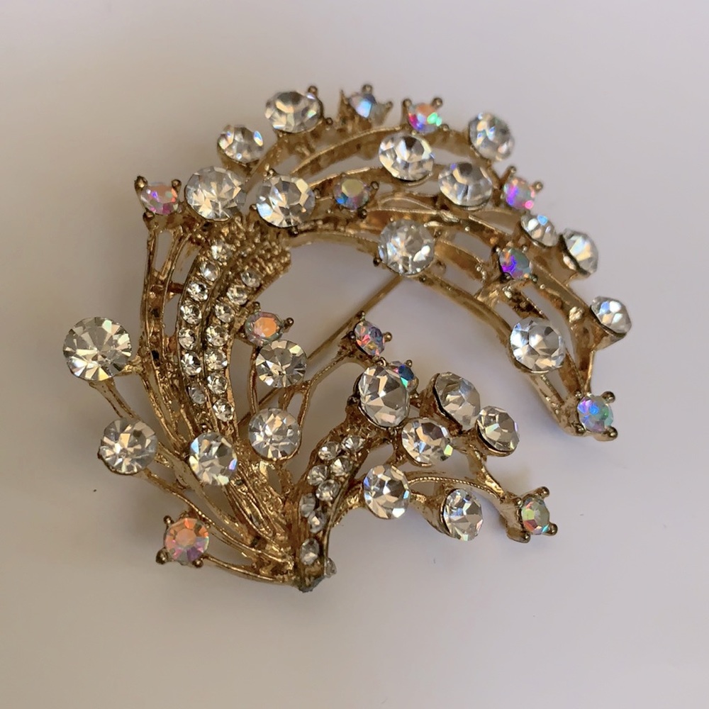Vintage crystal brooch - Picture 5 of 9